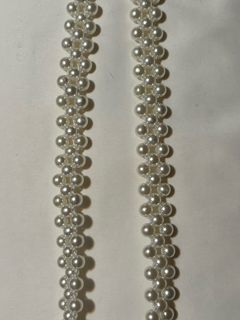 Ladies Belt White Pearl Beaded Stretchy